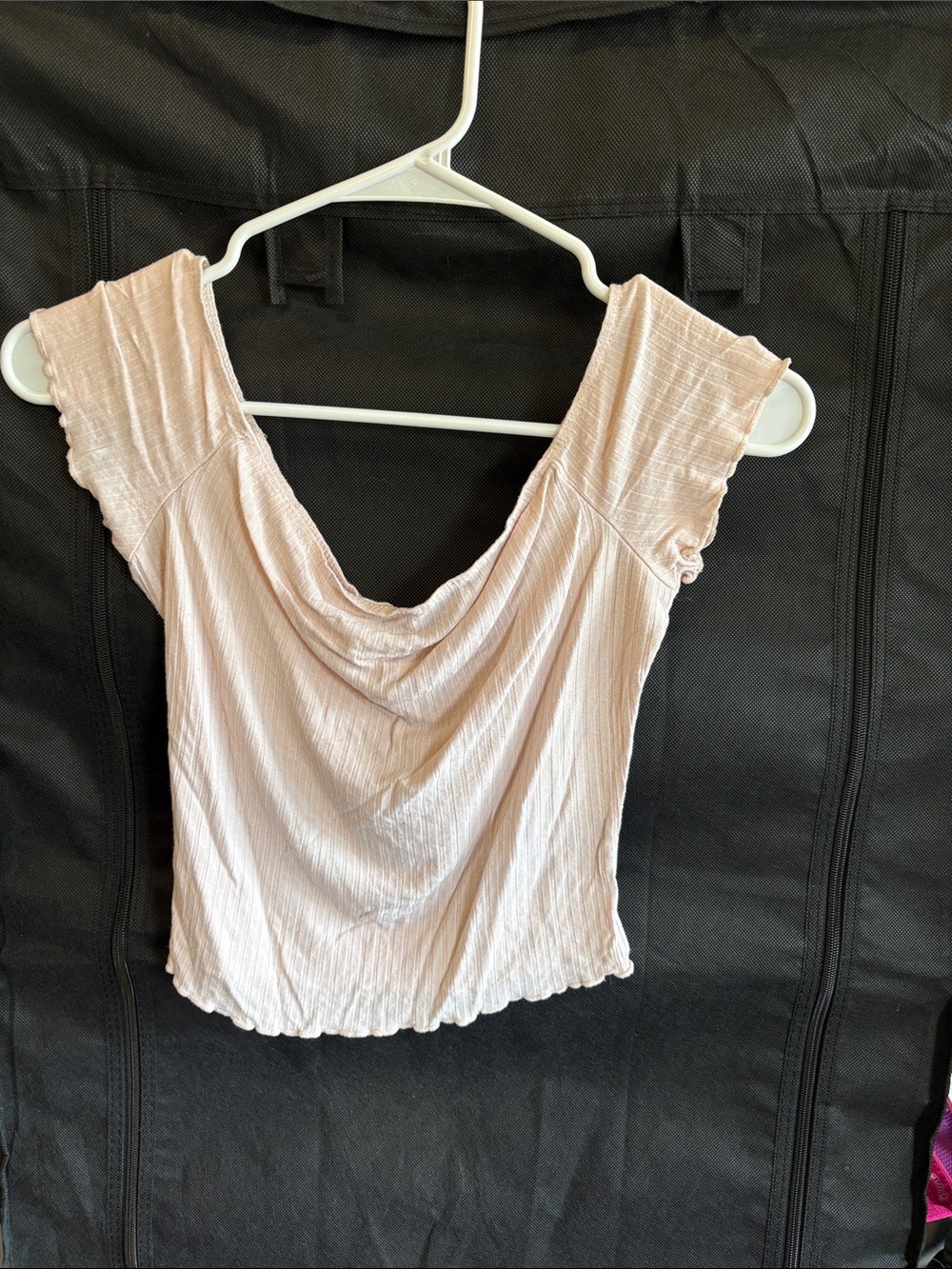 Charlotte Russe Light Blush Draped Crop Top